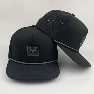Thiết Kế Cao Cấp Thêu Kim Loại Logo Không Thấm Nước Hai Giai điệu Cha Chạy Gorras 5 Bảng Điều Chỉnh Tùy Chỉnh Bóng Chày Mũ Thể Thao Golf Sợi Dây Thừng Mũ - Product Image 5