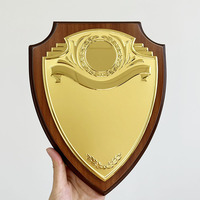 20X25cm Personnaliser Or Argent Plaque Bouclier Forme En Bois Certificat Plaque MH-N70