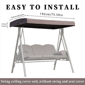 גינה חיצונית נדנדה כיסא נדנדה כיסא גשם וילון כיסוי עם מטלית גג להגנה על גשם - Product Image 2