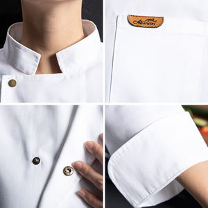 フレンチライトカスタムシェフジャケットウェイター服キッズCtb男性シェフユニフォームセクシーキッチンクッキングベーシック半袖シェフコート - Product Image 2