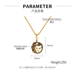 Medusa Gorgon cabeza de serpiente colgante griego con 18K chapado en oro de acero inoxidable joyería collares para Mujeres Hombres marca al por mayor - Product Image 3