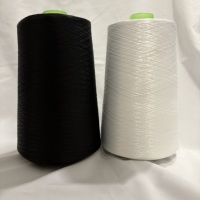 Hilo texturizado de poliéster 100%, costura de hilo Overlock 150D para prendas, estampado de tinte, Hilo De Remalle Hilo Crudo
