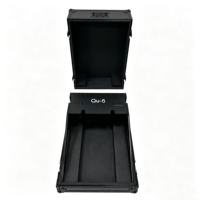 OEM/ODM Boîtier de transport robuste tout noir étanche IP67 pour console de mixage numérique Allen&Heath Qu-5/5D avec couvercle rabattable et compartiment latéral