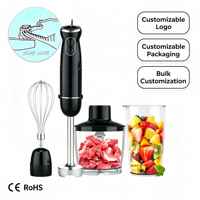 Mélangeur électrique à immersion portable 1000W lame en acier inoxydable 7-en-1 pièces jointes commandes à bouton-poussoir compatibilité allemande