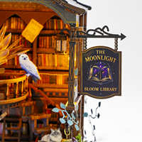 Nouveauté Hongda M2626 La bibliothèque Eternal Bloom, maisons de poupées DIY en bois, maison de poupée miniature, maison de poupée de style magique pour filles