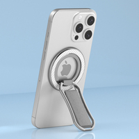 Support de téléphone magnétique rotatif en alliage de zinc avec anneau de maintien, béquille pliable en silicone et boucle élastique réglable pour doigt