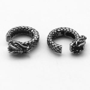 Manchette d'oreille personnalisée pour homme en acier inoxydable 316L, étanche, hypoallergénique, tête de dragon à écailles, à clipser, sans perçage, style punk gothique, cadeau - Product Image 4