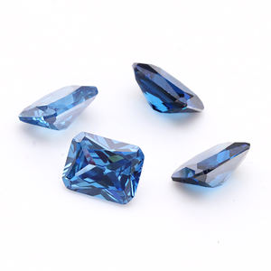 Potongan mesin longgar zirkon persegi panjang oktagon bentuk Cz 4*6mm sampai 10*12mm safir biru warna khusus batu sintetis zirkonia kubik - Product Image 4