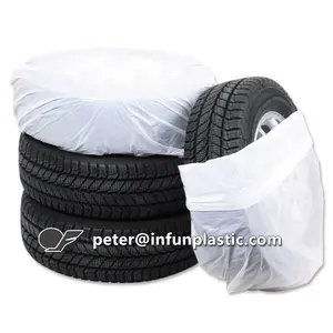 Disposable Customized Polyethylene Transparent Plastic Car Spare Tire Cover Storage Plastic Bag With Logo