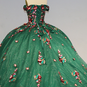 ชุดเดรสปาร์ตี้ WC022ฉลองฉลองวันเกิดมีหางยาวสีเขียวเข้ม - Product Image 4