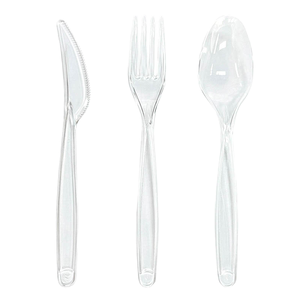 Set di Posate Monouso in Plastica per Feste: Cucchiai, Forchette e Coltelli - Product Image 1