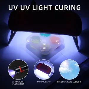 Kit kristal Resin UV bening lem Resin perawatan UV kilau tinggi keras untuk aksesori DIY 10g,25g,50g,100g,200g,500g