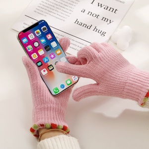 Manufacturer's New Korean Version Winter <b>Gloves</b> Cute Student for <b>Touch</b> <b>Screen</b> Knitted Wool Outdoor Cold Protection Cycling Daily - Product Image 4