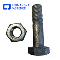 Baut Struktural Baja Paduan Kepala Heksagonal Galvanis Celup Panas M24 X 95mm ASTM A325M