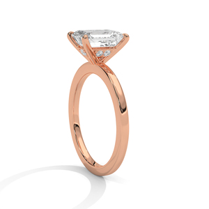 เครื่องประดับคลาสสิกสำหรับผู้หญิง ดีไซน์สั่งทำพิเศษ ทองคำ 10k 14k โรสโกลด์ เพชรทรงเหลี่ยมมรกต VVS2 เพชรเลี้ยงในห้องปฏิบัติการ ประดับเพชรข้าง - Product Image 3