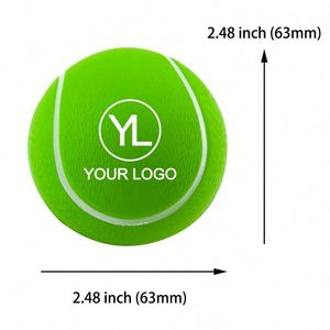 Promotional Custom LOGO <b>Squeeze</b> Toy <b>Ball</b> PU Foam Soft Stress Reliever Green Tennis Stress <b>Balls</b> - Product Image 2