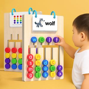 Travel Friendly 2-In-1 Stimulating Montessori Slide <b>Puzzle</b> Color & Letter Matching Toys for Kids 4 to 8 Years - Product Image 5
