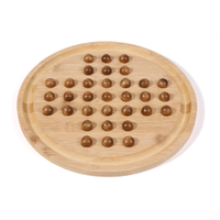 Jeu de solitaire en bois personnalisé pour enfant avec jeu de société à billes