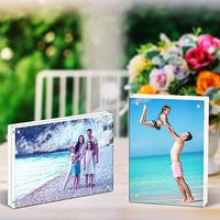 Bingkai Foto Akrilik Magnetik Transparan 8" X 10" untuk Desain Berdiri di Meja Ramah Lingkungan