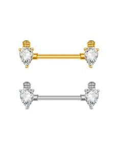 Anelli per capezzoli all'ingrosso in acciaio inossidabile placcati oro 18 carati con zirconi per gioielli da donna per matrimonio, corpo, orecchio e <span class=keywords><strong>helix</strong></span> - Product Image 6