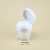 Pot de crème cosmétique sans air en plastique de 50g avec bouchon à clapet et pompe à pression pour emballage de produits cosmétiques