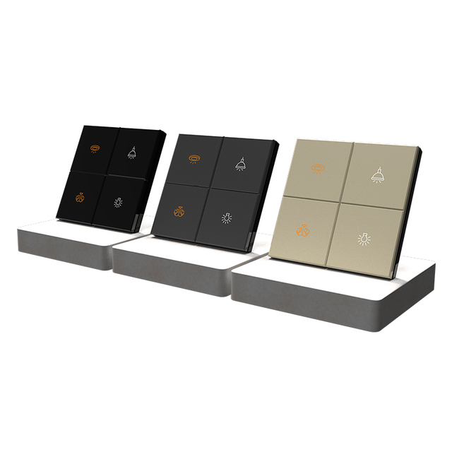 EU Standard KNX Smart Switch Light Switch 3/4 Push Button Panel KNX Smart Automation System Button Switch Hotel/Home/Office