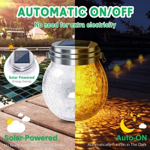 โคมไฟแขวนพลังงานแสงอาทิตย์แบบกันน้ำ IP65 20 LED รูปทรงโหลแก้ว แสงสีขาวอบอุ่น สำหรับตกแต่งสวน หญ้า และเทศกาลต่างๆ - Product Image 3