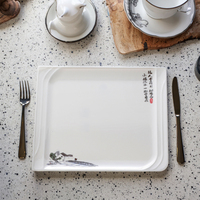Plaques de chargeur carrées 10 pouces en mélamine, blanc, imprimé, nouveau style, meilleure vente