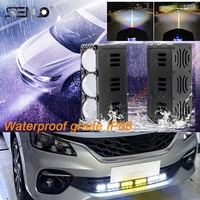 Senlo phare Led pare-chocs antibrouillard projecteur 3 lentilles feux de travail Mini lumière auxiliaire de conduite pour voiture moto barre projecteurs