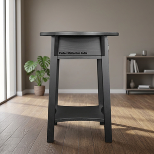 Modern Sleek Slate Black Wooden Convertible Coffee <b>Table</b> USB Ports Living Room Bedroom Hotel <b>Bar</b>-round Design Comfortable Drawer - Product Image 5