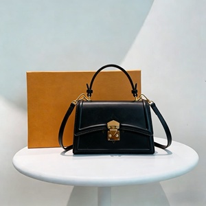 Sac à main de luxe pour femmes en cuir véritable avec fermeture éclair et bandoulière unique - Product Image 1