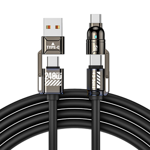 Venta al por mayor 240W 4 en 1 Cables de Datos de Carga <span class=keywords><strong>USB</strong></span> Tipo <span class=keywords><strong>C</strong></span> Cargador Rápido para iPhone <span class=keywords><strong>16</strong></span> para Android Cable de Cargador de Teléfono Móvil - Product Image 1