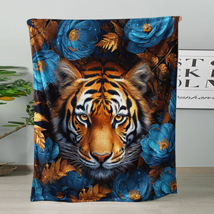 Mô Hình Tùy Chỉnh Màu Xanh Tăng Tiger Leopard 3D Kỹ Thuật Số In San Hô Fleece Ném Chăn - Product Image 5