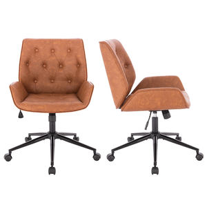 <span class=keywords><strong>Silla</strong></span> de trabajo de diseño nórdico, <span class=keywords><strong>silla</strong></span> de <span class=keywords><strong>escritorio</strong></span> de oficina giratoria ajustable en altura de cuero Pu con <span class=keywords><strong>ruedas</strong></span> - Product Image 6