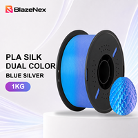 Filament PLA Pro bicolore haute résistance BlazeNex, extrusion constante, 1,75 mm, bobine de 1 kg, pour la création de modèles décoratifs, imprimantes 3D