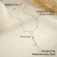 Collier en chaîne de bambou avec perles en acier inoxydable 316L plaqué or 18 carats, résistant à l'eau, sans ternissement, élégant, léger, bijoux de luxe pour femmes