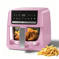 Anbolife 6L Friteuse à air numérique saine avec contrôle numérique, panneau de contrôle numérique en verre visible, pot de friteuse à air, four électrique en verre