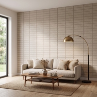 Autocollants muraux décoratifs en feutre PET texturé neutre moderne pour salon, salle multimédia, chambre à coucher, bureau à domicile