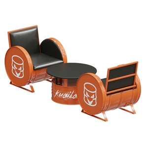 ชุดโต๊ะและเก้าอี้เหล็กสไตล์อินดัสเทรียลสำหรับบาร์ดนตรี <span class=keywords><strong>ร้าน</strong></span><span class=keywords><strong>อาหาร</strong></span> <span class=keywords><strong>ร้าน</strong></span>น้ำชา และธีมถังน้ำมัน - Product Image 5