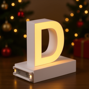 Letra LED D 3000K Blanco Cálido, Iluminación Decorativa Magnética, Funciona con Batería, para Decoración Navideña del Hogar - Product Image 2