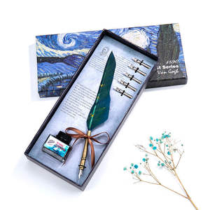 Pluma Estilográfica de Metal con Pluma de Pato, Estilo Británico Retro Europeo, Regalo para Estudiantes, Punta de 0.5mm - Product Image 4