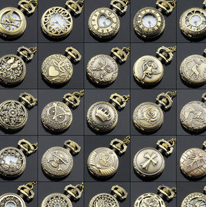 <span class=keywords><strong>Montre</strong></span> de poche rétro plaquée <span class=keywords><strong>or</strong></span> Bijoux <span class=keywords><strong>Montre</strong></span> de poche ronde à mouvement à quartz numérique minimaliste - Product Image 3