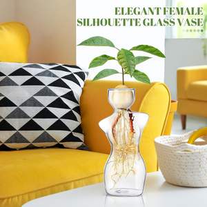 Newtay elegante jarrón <span class=keywords><strong>de</strong></span> cristal con silueta femenina para propagación <span class=keywords><strong>de</strong></span> <span class=keywords><strong>aguacate</strong></span> decoración del hogar bombillas esquejes <span class=keywords><strong>de</strong></span> plantas macetas para - Product Image 3