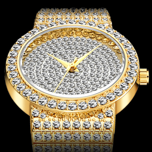Reloj <span class=keywords><strong>de</strong></span> Pulsera Blues <span class=keywords><strong>de</strong></span> Oro <span class=keywords><strong>de</strong></span> 18k con Diamantes, Diseño Redondo, Delgado y Lujoso, para Raperos <span class=keywords><strong>de</strong></span> Hip Hop - Product Image 2