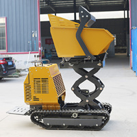 EURO 5 1000KG Mini-Raupendumper mit Honda-Motor, Selbstlader-Kipper, 450dm Schaufel, 90° Kippwinkel für die Landwirtschaft