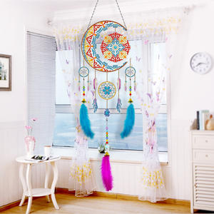 Mandala capteur de rêves bricolage carillons éoliens peinture diamant pour enfants 6-8, diamant Arts suspendus pendentif fenêtre Art fournitures - Product Image 3