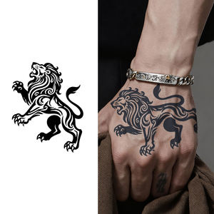 <span class=keywords><strong>Tatouage</strong></span> temporaire Majestic Roaring <span class=keywords><strong>Lion</strong></span>, <span class=keywords><strong>tatouage</strong></span> semi-permanent, imperméable, durable 2 semaines, <span class=keywords><strong>tatouage</strong></span> réaliste à base de plantes, autocollants - Product Image 1