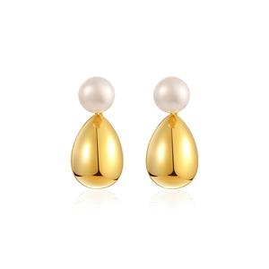 S925 Pure <b>Silver</b> Water Droplet Pendant High-End Design Luxury <b>Pearl</b> <b>Earrings</b> for Women with Niche Temperament - Product Image 5