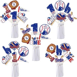 Decorazioni per il Primo Compleanno a Tema Baseball, Topper per Tavolo 'Rookie of the Year' per Feste di Compleanno dei Ragazzi - Product Image 1