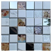 Mosaïque de verre à motifs variés, carreaux décoratifs en mosaïque de verre pour crédence de cuisine et salle de bain